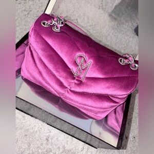 Viral Steve Madden Fuchsia Velvet Shoulder Bag